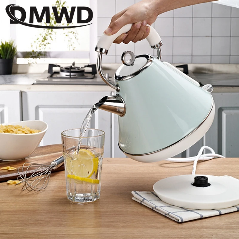 DMWD 1.8L Household Retro 304 Stainless Steel Electric Kettle Water Heater Water Boiler Coffee Pot  Automatic Power off 220V 5