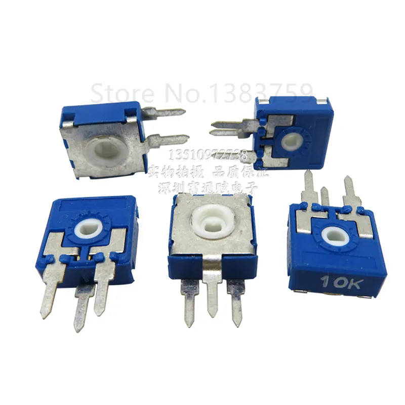 

5pcs Adjustable Resistor CA9 Vertical D-Shaped 10K PT10 Spain Potentiometer