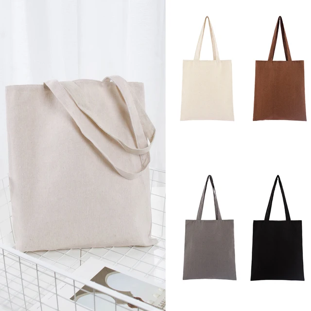 Universal Shopping Bag Large Capacity Cotton Blend Solid Tote Eco Freindly Multipurpose Reusable Natural Storage School #734 6
