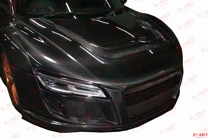 Z-ART передняя крышка из углеродного волокна для Audi R8 V8 V10 2008- передняя крышка багажника из углеродного волокна для Audi R8 MK1 передняя крышка из углеродного волокна