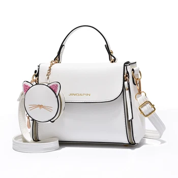 

High Quality 2020 Solid Color PU Leather Female Bucket handbags Cross body Bag Lady's Fashion Brand Designer Women‘s White Bags