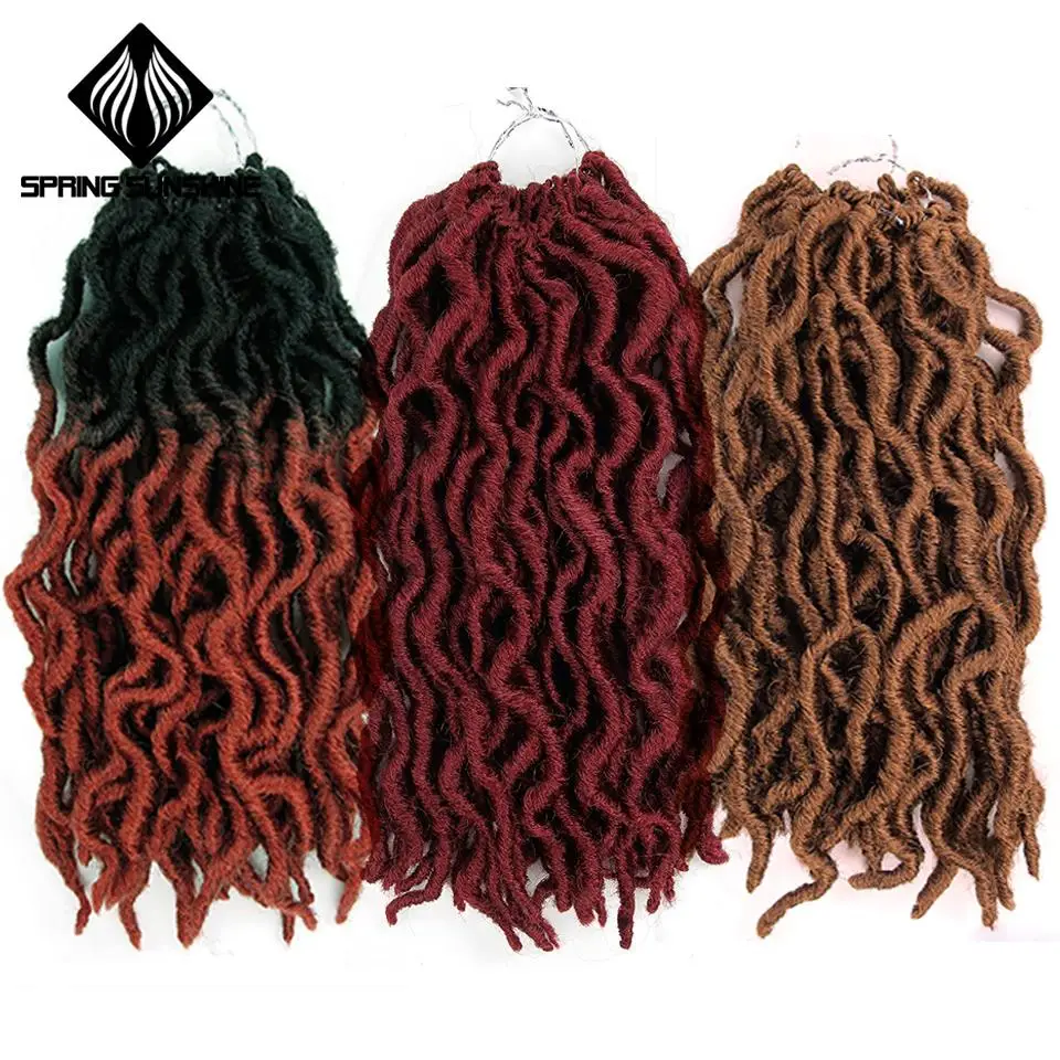 Ombre Nu Locs крючком косы 12 &quot18&quot натуральная богиня Faux вьющийся кроше синтетические