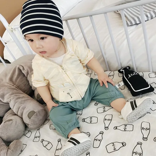 Mini Babe City/Новинка года; Летние противомоскитные штаны с гусеничной уткой; Брендовая детская одежда в Корейском стиле