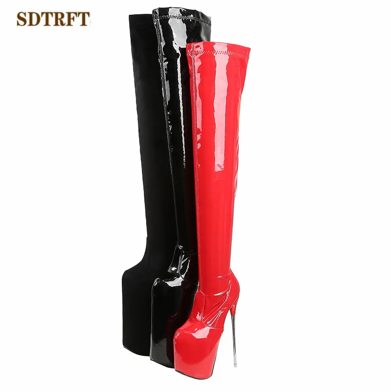 

SDTRFT 20cm Ultra Thin High Heels Over The Knee boots Platform unisex botas mujer ladies Cosplay Pumps women Motorcycle shoes