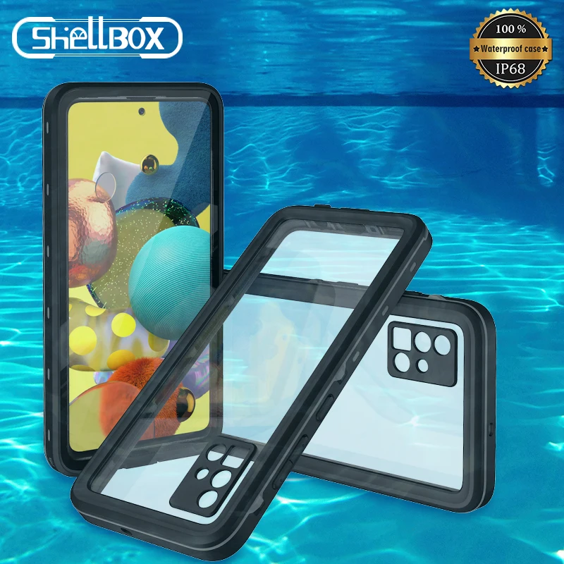 Shellbox Waterproof Phone Case for Samsung Galaxy A51 A52 Shockproof Outdoor Diving Cover for Samsung A21 Water-resistant Case