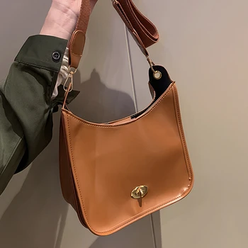 

Vintage High Capacity Saddle Bags Woman Shoulder Bag PU Leather Youth Ladies Simple Female Daily Messenger Waterproof Handbag