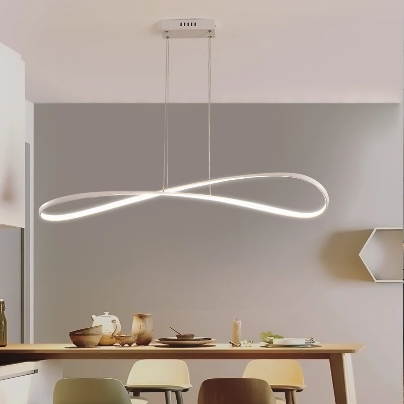 New Modern led Chandelier for dining room kitchen Room Home Deco Hanging Chandelier 90-260V Matte Black/White Finished