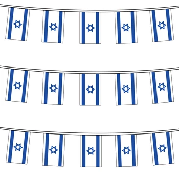 Israel Bunting flags 14x21cm 20pcs/lot Israel String Banner Flags Festival Party Holiday Decoration