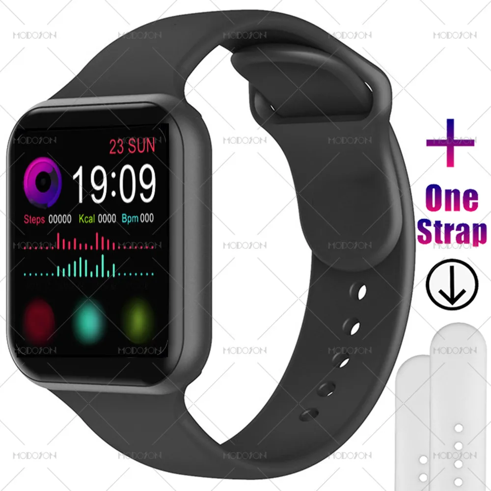 Умные часы MODOSON iwo 12 Pro Series 5, монитор сердечного ритма, кровяный кислород, полный сенсорный экран, умные часы 11 для Apple iphone, Android - Цвет: black black