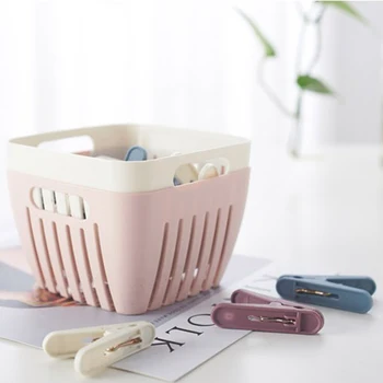 

30 Anti-wind Plastic Clips with Storage Basket for Laudry Clothes Clips Towel Clips J99Store