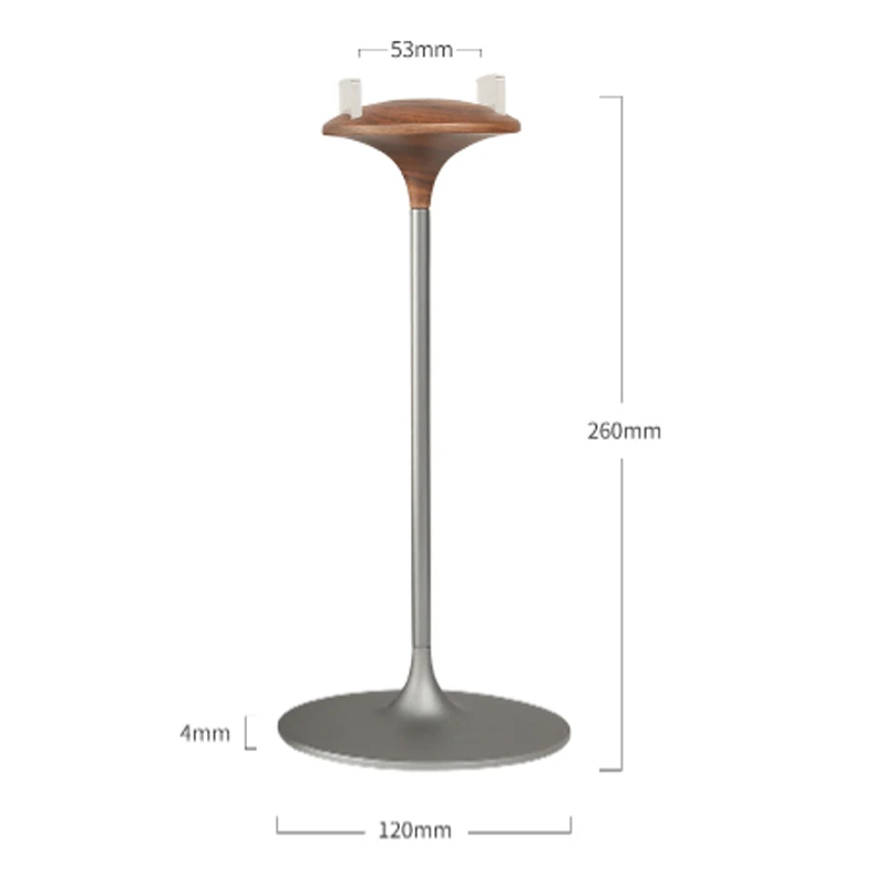 Aluminum Alloy Headphone Holder Metal Wood Portable Earphone Headset Bracket Display Shelf with Anti slip Silicone Pad