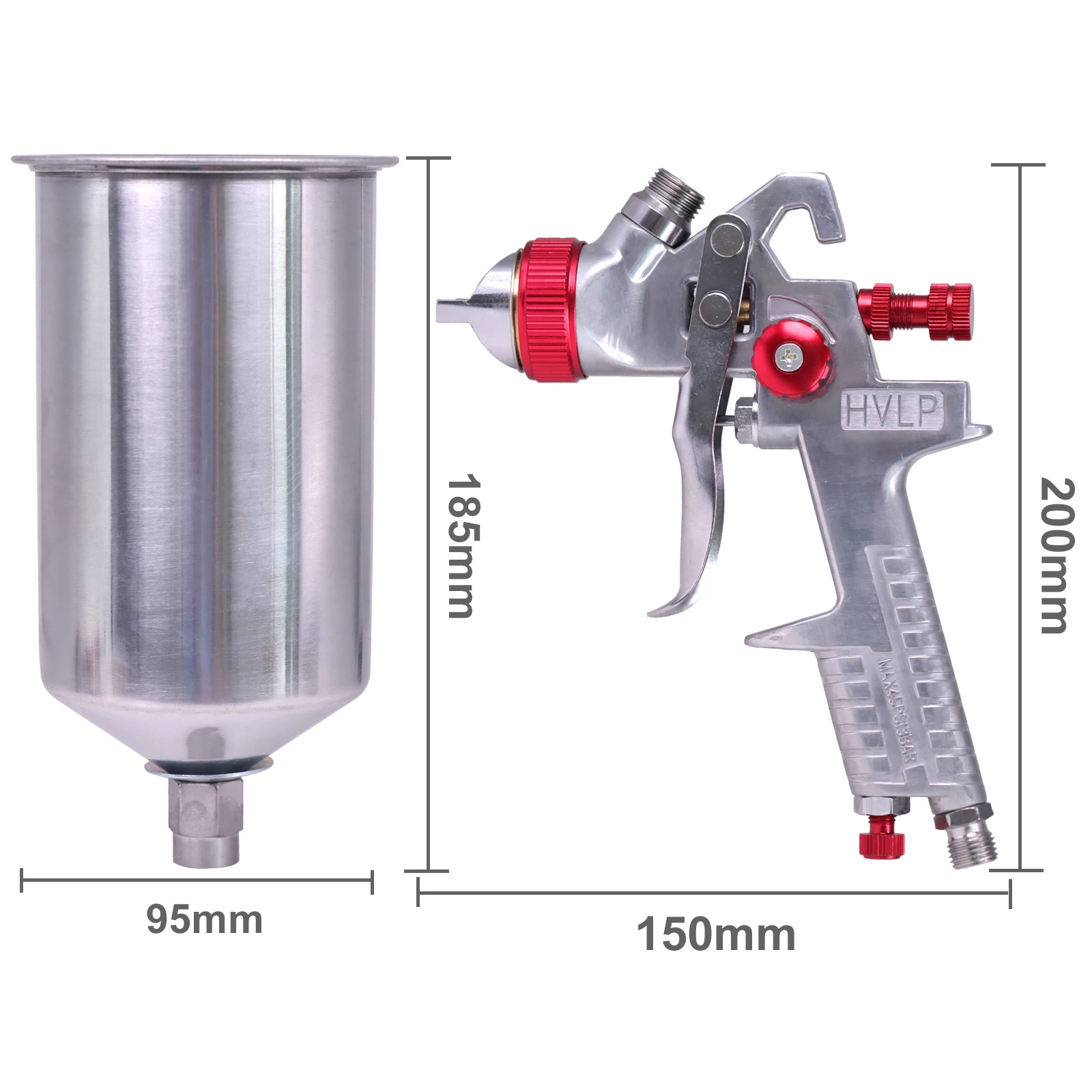  HVLP   , Ʈ й, 1000ML ߷ ǵ  귯 ŰƮ, ڵ  , 1.4mm, 1.7mm, 2.0mm 