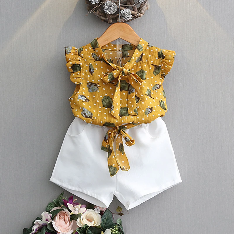 

Summer Clothing Sets Toddler Girls Clothes Sleeveless Tops 2pcs Outfits Kids Clothes For Girls Children Clothing