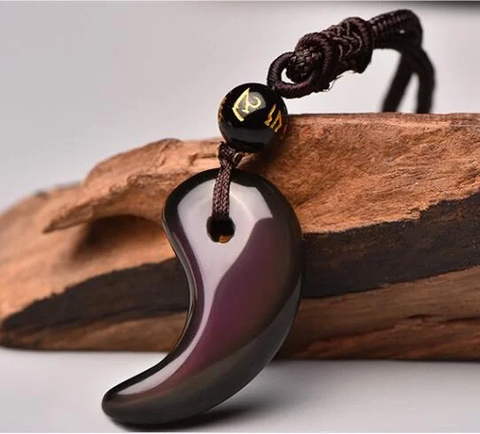 Magatama pendant&necklace, obsidian, energy crystal pendants, ethnic characteristics necklace gifts 2