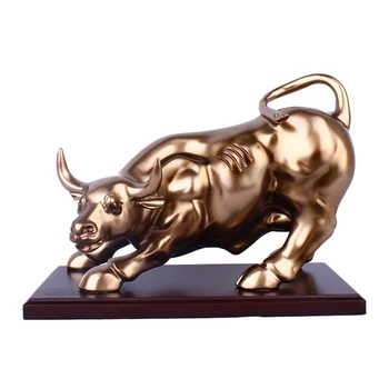 

European Golden Bull Statue Creative Resin Animal Sculpture Ornament Room Desktop Decoration Home Decoration Accessories