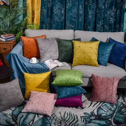 Современная мода, цветные яркие бархатные наволочки для подушек, синие, серые, желтые, розовые наволочки для подушек, наволочки для дома