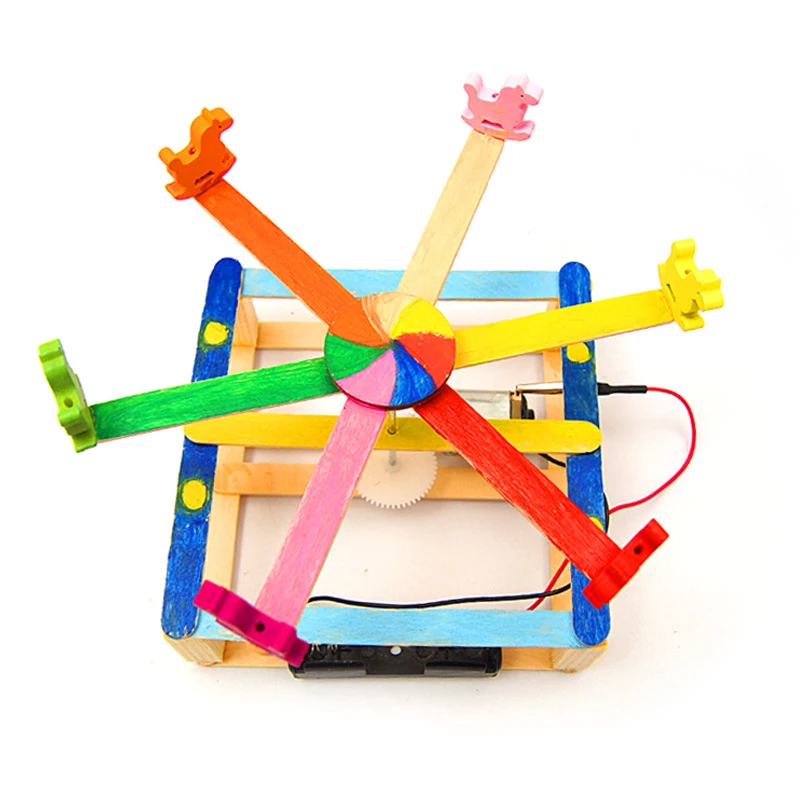

Montessori Toy Kids DIY Science Experiment Toys Carousel Material Set Developing Educational Painting Toys For Children