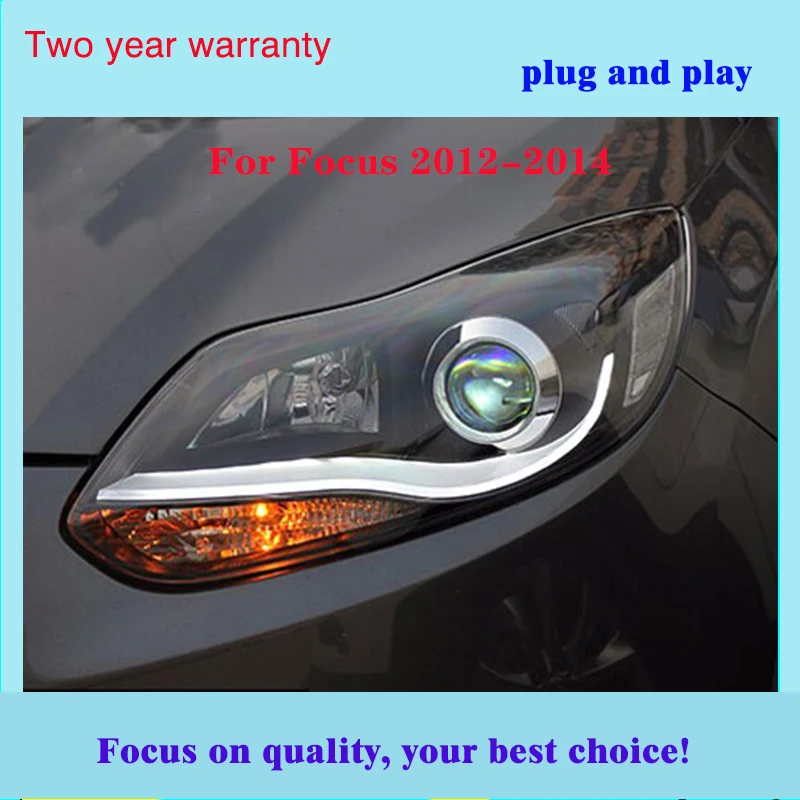 Автомобильный Стайлинг для 2012- Ford Focus светодиодный фары Focus3 DRL Объектив двойной луч H7 HID Xenon bi xenon объектив