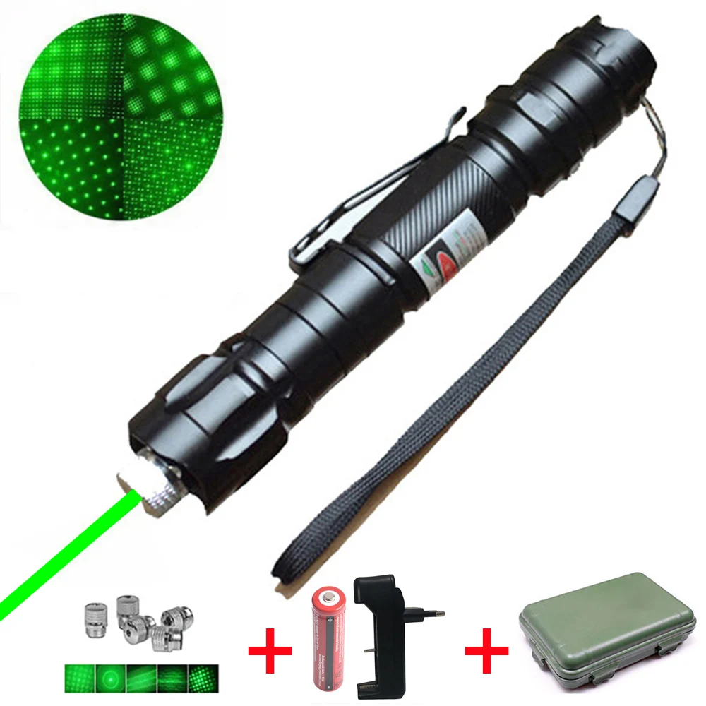 High Power Green lasers Adjustable Focus Burning Green Laser Pointer Pen Hunting Lazer 009 Range