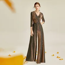 Women Jumpsuit V Neck Slim Long Wide Leg Jumpsuit 2020 Fashion Three Quarter Sleeve Striped Casual Work Romper Overalls Women Jumpsuit V Neck Slim Long Wide Leg Jumpsuit 2020 Fashion Three Quarter Sleeve Striped Casual Work Romper Overalls