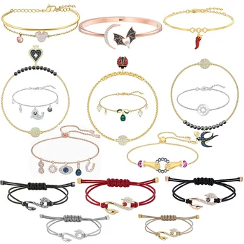 

Refined Fashion New Tarot Spades Swallow. Polar Seals. S-type Hook Symbol Crystal Bracelet Female Wild Romantic Bracelet Jewelry