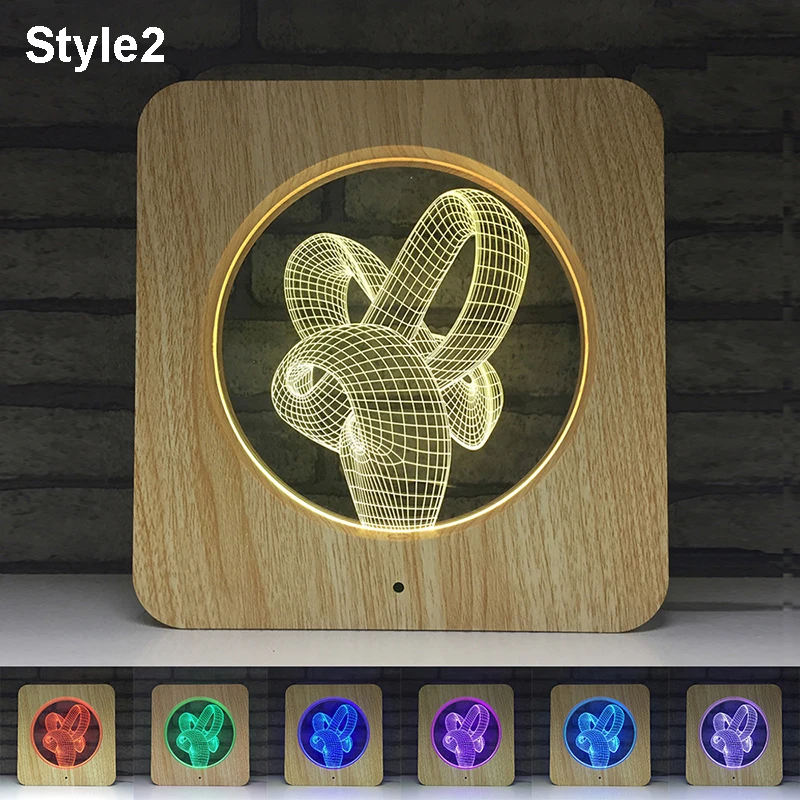 style2 Необычный 3D проектор, новинка, светильник для мозгов, многоцветная, USB, пульт дистанционного управления, сенсорный, Ночной светильник, домашний, настольный, украшение для детей - Цвет: style2