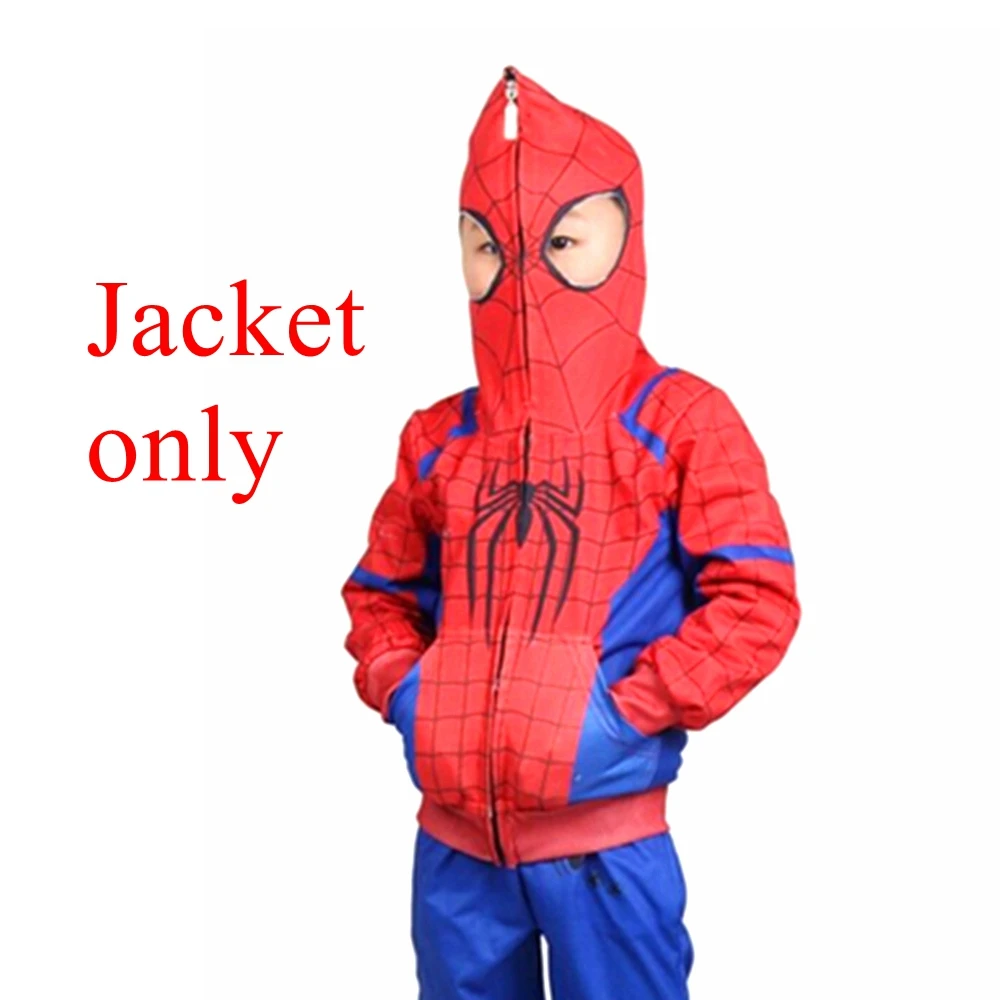 Red Hoodie Детский костюм паук Гвен Стэйси, костюм в стихах паука, Майлз Моралес, костюм для мальчиков для косплея, толстовка с капюшоном для девочек, куртка комплект со штанами, пальто - Цвет: Red Hoodie