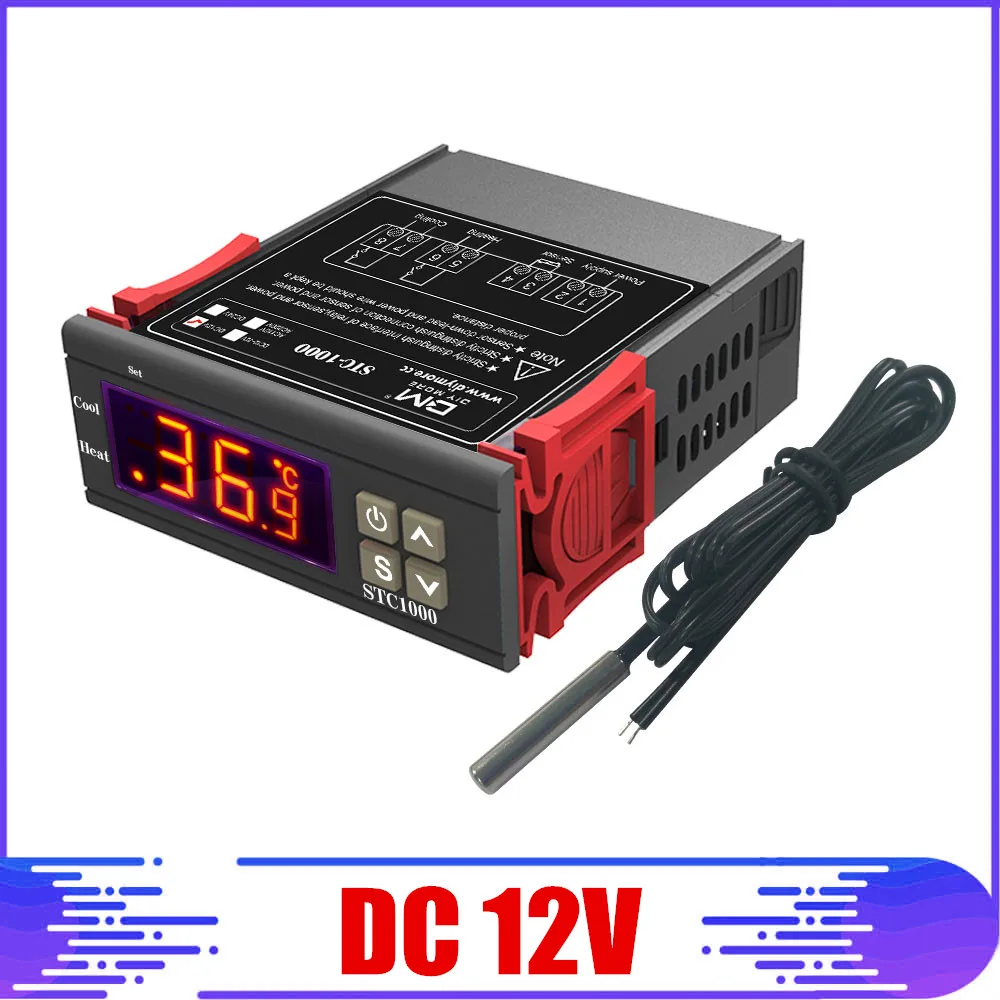 10A AC 110-220V lcd цифровой термостат контроль температуры термометр термо контроль Лер с NTC датчик - Цвет: DC 12V