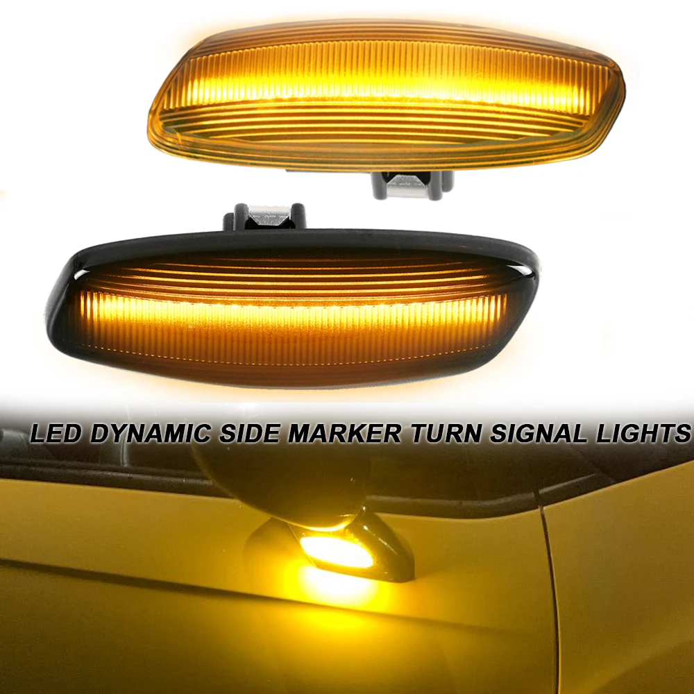 

2Pcs Dynamic LED Side Marker Turn Signal Dynamic Lights For Peugeot 207 308 3008 5008 RCZ Partner Citroen C3 C4 Picasso C5 DS3