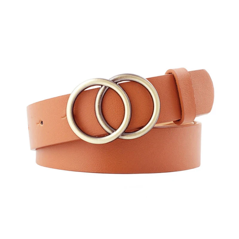 1 brown belt Роскошный брендовый черный женский ремень с серебряной пряжкой, кожаные ремни для женщин, джинсы, модный женский пояс для девочек - Цвет: 1 brown belt