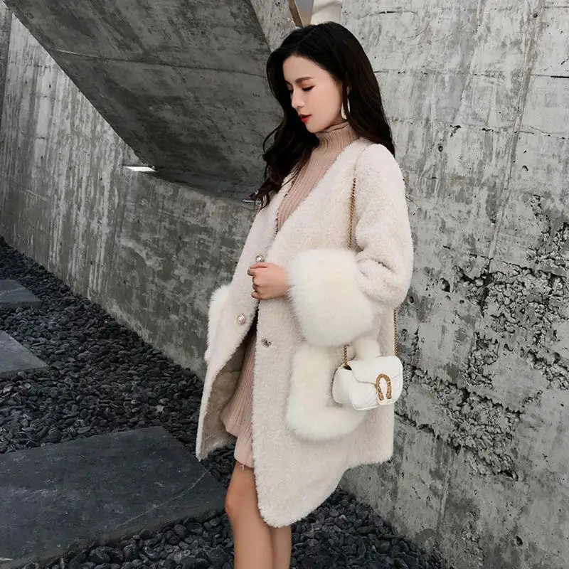 Heydress весеннее женское однотонное пальто из искусственного меха, женская верхняя одежда с карманами, верхняя одежда, женская розовая Меховая куртка с v-образным вырезом