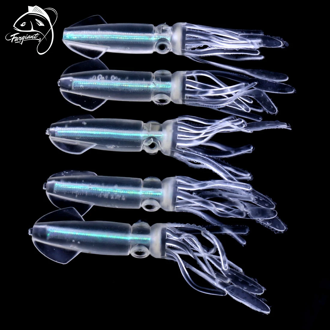 

Fargiant 5 PCS Fishing Lure Squid Skirt Fishing Soft Silica Lure Bionic Luminous 10cm/9g Pesca Ma For Sea Fishing Wobblers