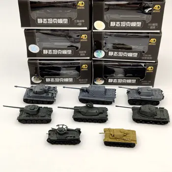 

8pcs 1/144 4D Model Mini Tank Models AMX-30 IS2 T34/85 Military Toys Collection Gifts