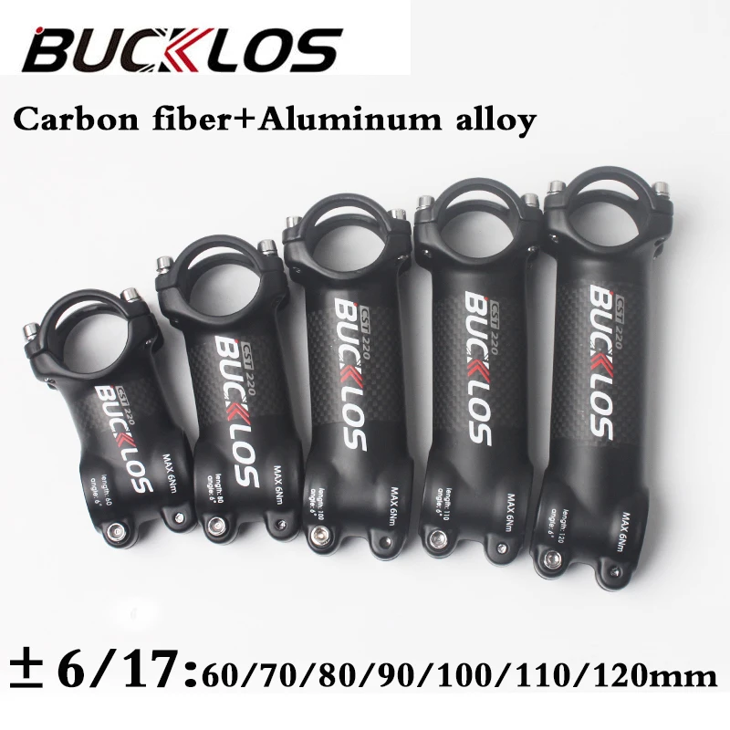 BUCKLOS 31.8mm Carbon Fiber Handlebar Stem Aluminum Alloy 60-120mm Bicycle Parts