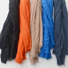 Хлопок сплошной цвет простые шарфы шали обертывание для женщин большой мягкий карамельный цвет платок хиджаб 29 цветов