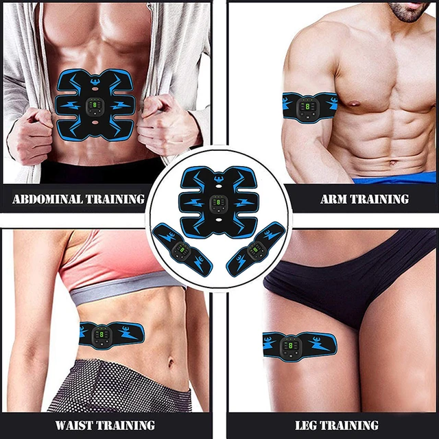 ABS Stimulator, Ab Trainer, EMS Muscle Stimulator LCD Screen Muscle  Stimulator USB Rechargeable Portable Muscle Trainer Abdominal / arm / Leg  Fitness