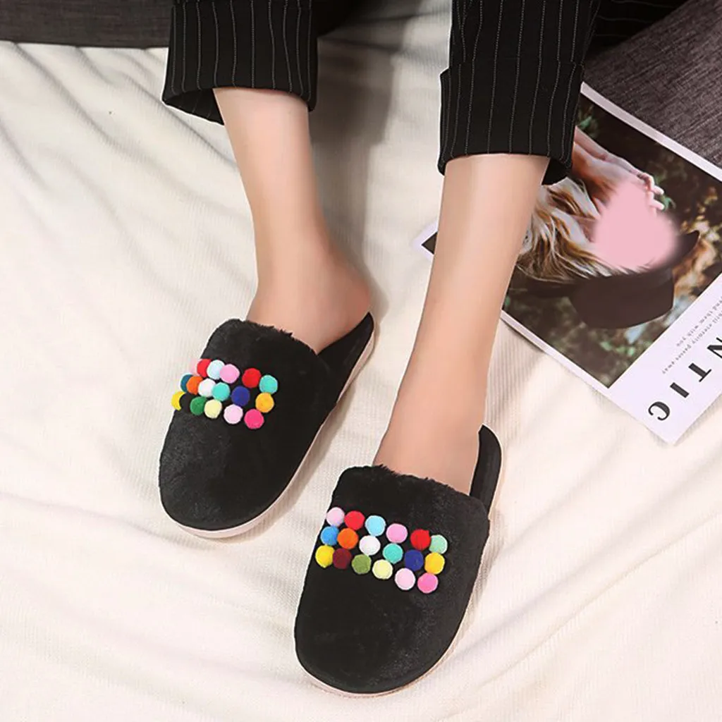 

Home Slippers Women Shoes Winter Fashion Mixed Colors Warm Woman Indoor Slipper Round Toe Comfortable Shoes Zapatos De Mujer