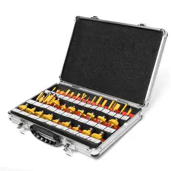 

35pcs 8mm Wood Milling Cutter Shank Router Bit Set Tungsten Carbide Woodworking Cutter Rotary Cutting Kit Tool