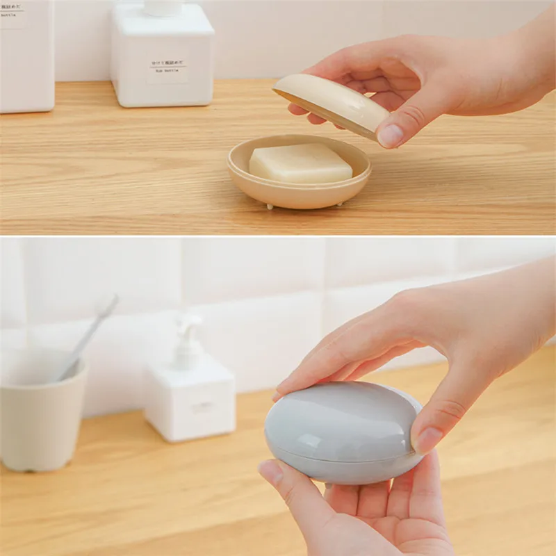 

Bathroom Soap Box with Cover Draining Practical Easy Clean Soap Saver Soap Dish Bathroom Candy Colors Soaps Dish Box Dropship