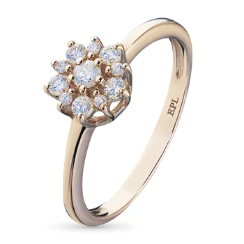 

Red gold ring with diamonds
