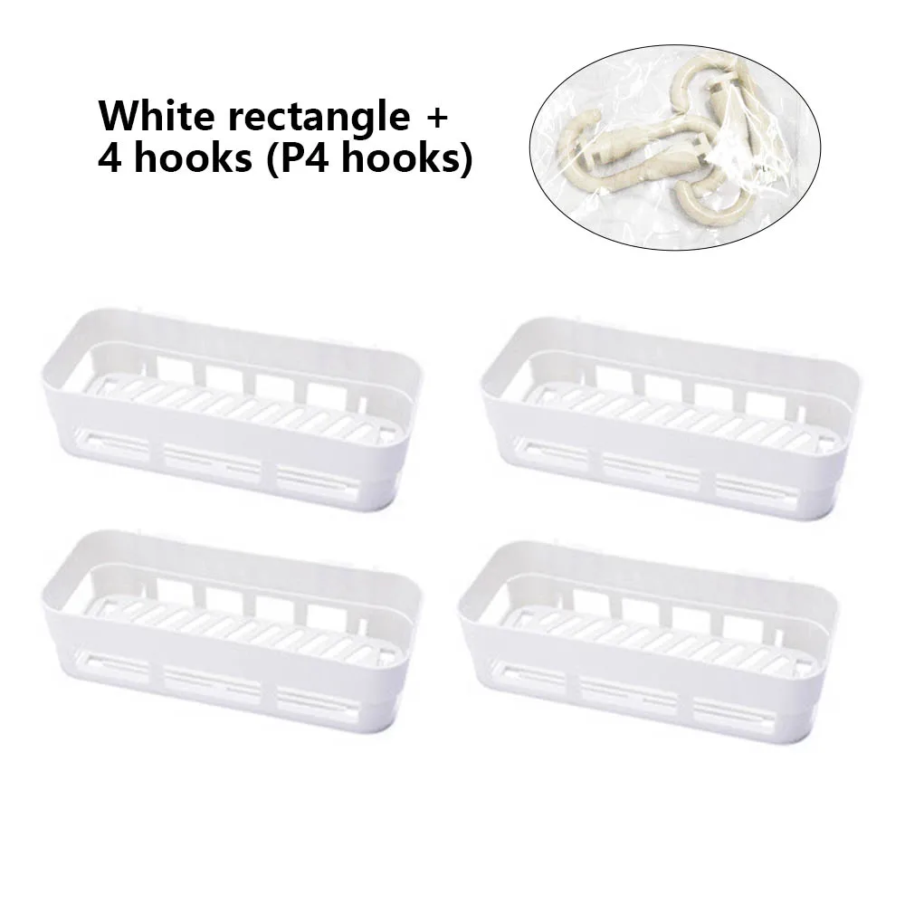 4PCS Set Bathroom Storage Shelf Waterproof Floating Punching Free Wall Shelves With Paper Towel Holder Kitchen Organizer Rack - Цвет: Бронза