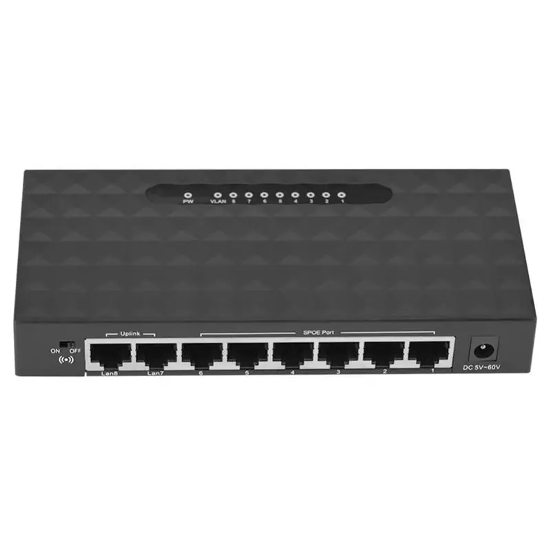 DIEWU 8 Порты и разъёмы Мощность Ethernet сетевой коммутатор питания через Ethernet 10/100 Мбит Настольный концентратор Lan 6 Spoe Порты инжектор Мощность для камер(штепсельная Вилка европейского стандарта