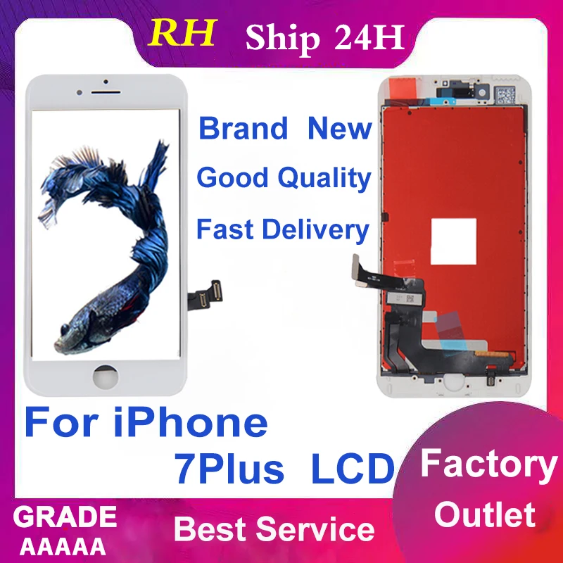 

AAA+++ For iPhone 7 Plus LCD 100% With 3D Force Touch Screen Digitizer Assembly For iPhone 5S Display No Dead Pixel with Gift