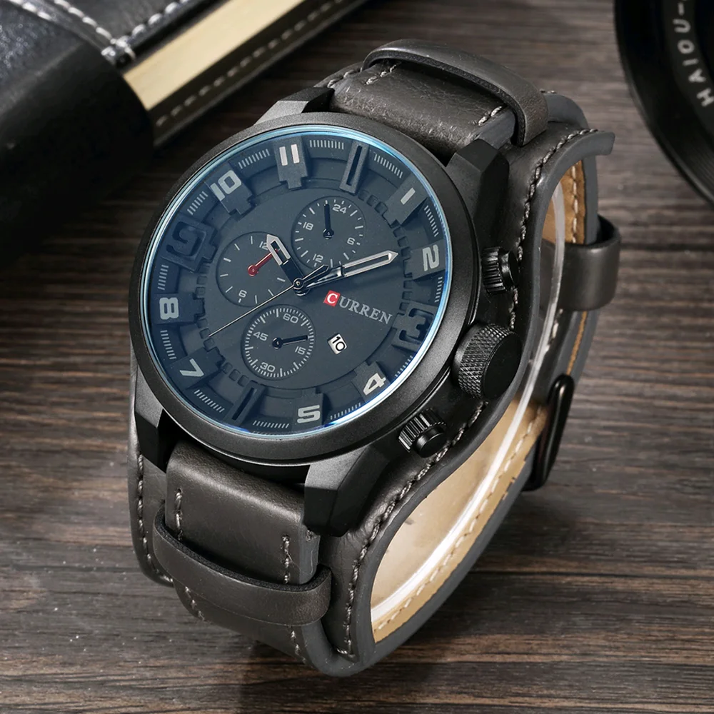 Top Luxury Brand CURREN 8225 Quartz Mens Watches Fashion Leather Strap Men Watch Casual Date Sport Military Male Clocks часы 5