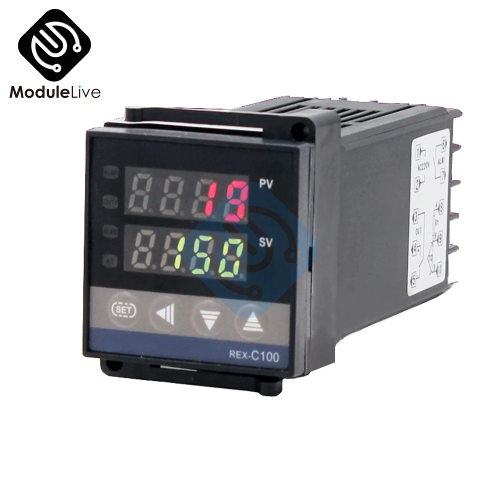 

REX-C100 Digital PID LCD Relay Solid State Thermostat Temperature Controller Temp (Output No alarm K type Input) M*AN V*AN Probe