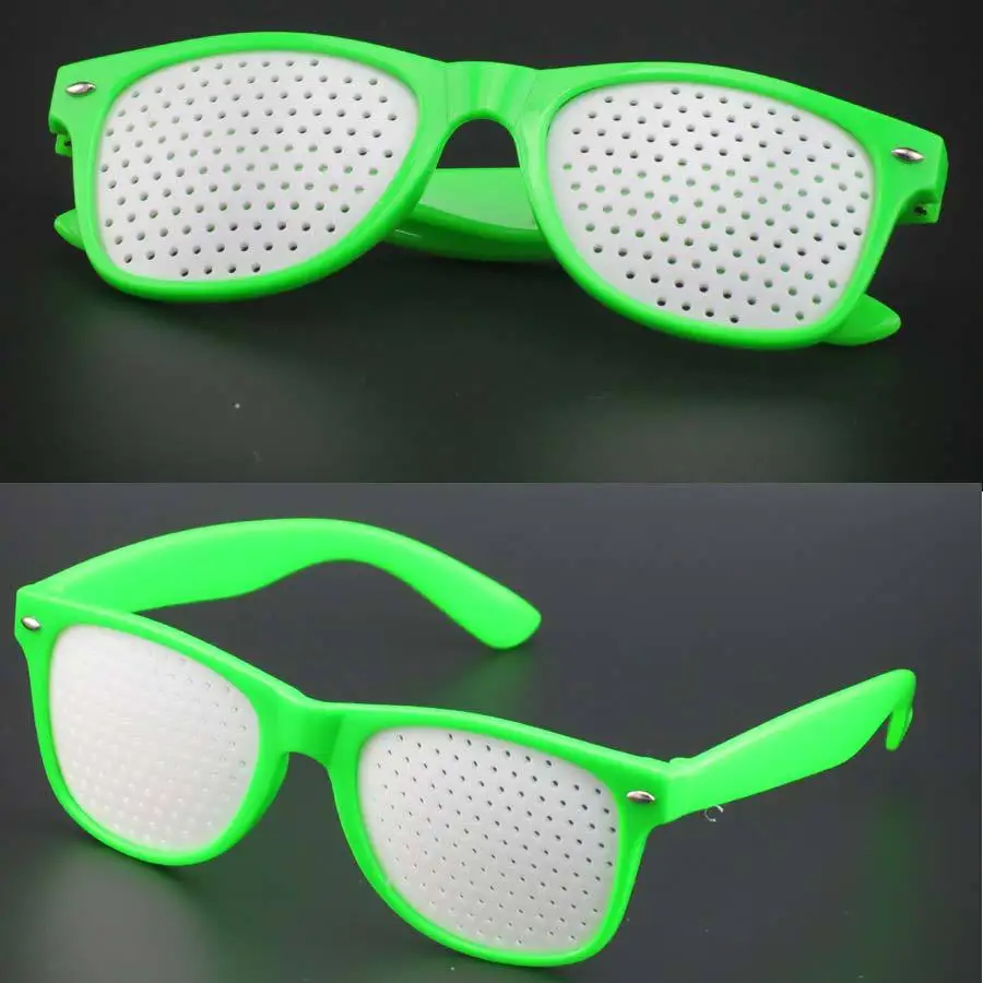 Green white lenses Для женщин и мужчин, Уход За Зрением, зрение, натуральное стеновое стекло с отверстием, солнцезащитное стекло es, анти-близорукость, для упражнений на глаза, улучшенное целебное стекло es - Цвет оправы: Green white lenses