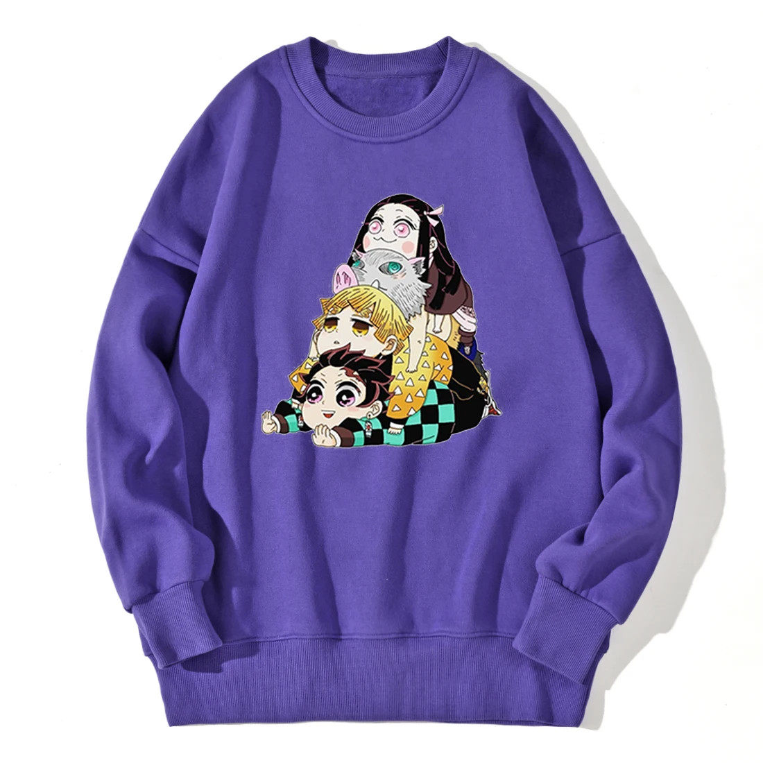 

Demon Slayer Drop shoulders Sweatshirt Mens 2020 Fleece Hoody Outwear Leisure Long Sleeve Tops Autumn Retro Sudaderas Masculino