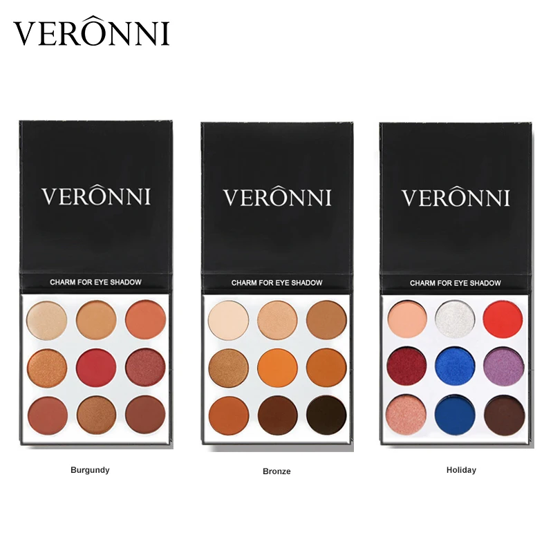 

VERONNI New Arrival Charming Eyeshadow 9 Color Palette Make up Palette Matte Shimmer Pigmented Eye Shadow