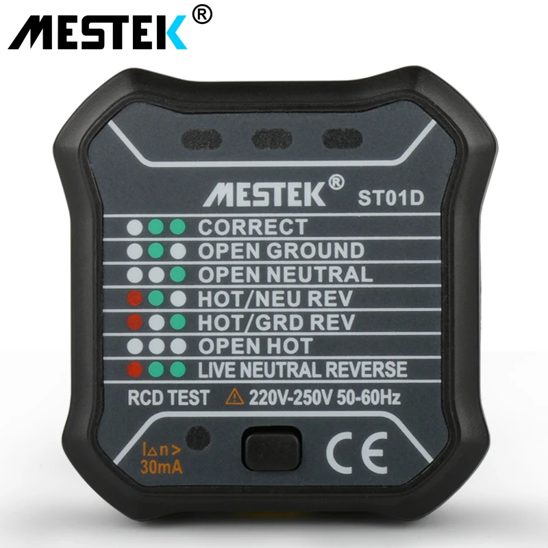 MESTEK ST01 розетка тестер ЕС вилка Автоматическая электрическая схема полярности детектор напряжения настенная вилка выключатель Finder