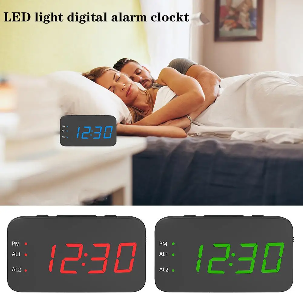 

1.2inch LED Screen Digital Temperature Display Battery USB Ports Alarm Clock